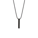 Etnico Black Rectangular Pendant Necklace with Minimalist Design & Ball Chain (MJN010B)