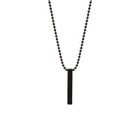 Etnico Black Rectangular Pendant Necklace with Minimalist Design & Ball Chain (MJN010B)