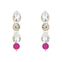 Etnico Gold Plated Traditional Pearl Necklace & Earrings Set For Women (ML140Wi)