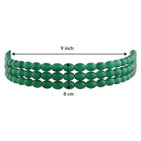 Etnico Gold Plated Emerald Pearl Choker Necklace For Women (ML251G)