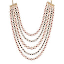 Etnico Gold Plated Multistrand Long Pearl Necklace For women (ML290MG)