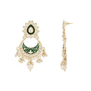 Etnico Gold Plated Meenakari Kundan & Pearl Drop Long Necklace & Earrings Set For Women (ML297G)