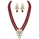 Etnico Gold Plated Traditional Kundan & Pearl Studded Necklace Jewellery Set For Women (ML311M)