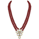 Etnico Gold Plated Traditional Kundan & Pearl Studded Necklace Jewellery Set For Women (ML311M)