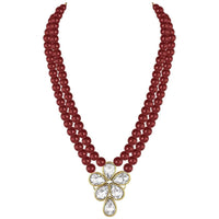 Etnico Gold Plated Traditional Kundan & Pearl Studded Necklace Jewellery Set For Women (ML311M)