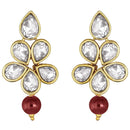 Etnico Gold Plated Traditional Kundan & Pearl Studded Necklace Jewellery Set For Women (ML311M)