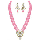 Etnico Gold Plated Traditional Kundan & Pearl Studded Necklace Jewellery Set For Women (ML311Pi)