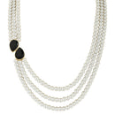 Etnico Gold Plated Traditional Stone Studded Pearl Long Necklace Jewellery Set For Women/Girls (ML315B)
