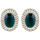 Etnico Gold Plated Traditional Green Stone Studded Pearl Choker Necklace Jewellery Set For Women/Girls (ML316G)