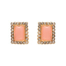 Etnico Gold Plated Traditional Stone Studded Multi Strand Long Pearl Necklace Jewellery With Stud Earrings Set For Women/Girls (Pink)