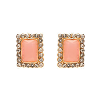 Etnico Gold Plated Traditional Stone Studded Multi Strand Long Pearl Necklace Jewellery With Stud Earrings Set For Women/Girls (Pink)