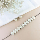 Etnico Glamorous Fashionable Eye-Catching Cream Beaded Choker and Earrings Set For Women/Girls (ML318Cr)
