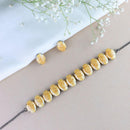 Etnico Glamorous Fashionable Eye-Catching Yellow Beaded Choker and Earrings Set For Women/Girls (ML318Y)