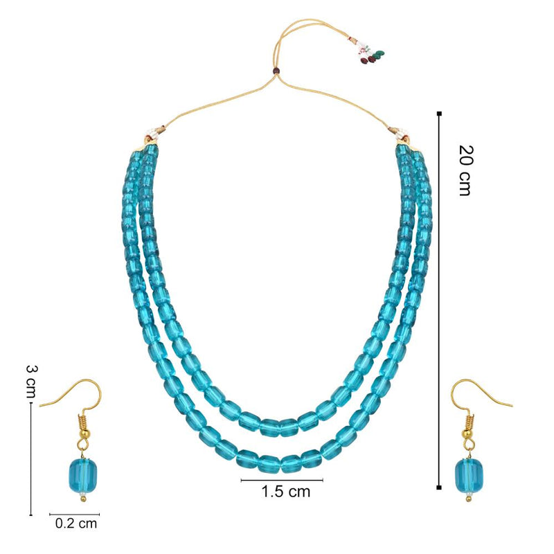 Etnico Stylish Multi Layer Pearl Necklace Jewellery Set with Earrings for Women and Girls (ML328PG)