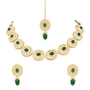 Etnico Traditional Handcrafted Pearl Necklace Jewellery Set With Earrings & Maang Tikka Set For Women And Girls (ML329G)
