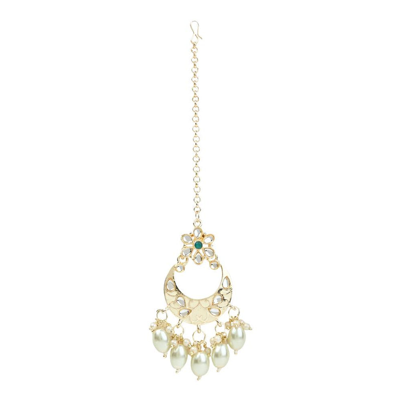 Etnico Gold Plated Pearl Polki Kundan Choker Necklace Set for Women/Girls