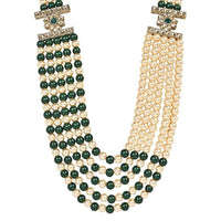 Etnico Multistrand Pearl Necklace/Dulha Moti Mala/Maharaja Haar/Groom Necklace For Men (MLP31G)