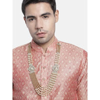 Etnico Multistrand Pearl Necklace/Dulha Moti Mala/Maharaja Haar/Groom Necklace For Men (MLP33FL)