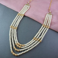 Etnico Multistrand Pearl Necklace/Dulha Moti Mala/Maharaja Haar/Groom Necklace For Men (MLP45W)