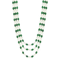 Etnico Multistrand Pearl Necklace/Dulha Moti Mala/Maharaja Haar/Groom Necklace For Men (MLP46WG)