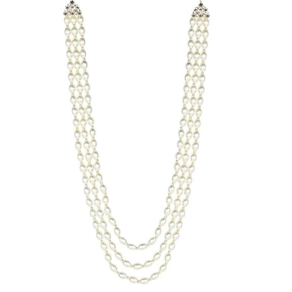 Etnico Multistrand Pearl Necklace/Dulha Moti Mala/Maharaja Haar/Groom Necklace For Men (MLP46R)