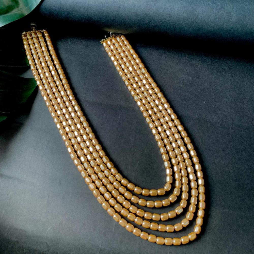 Etnico Multistrand Pearl Necklace/Dulha Moti Mala/Maharaja Haar/Groom Necklace For Men (MLP49FL)