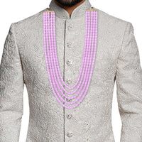 Etnico Multistrand Pearl Necklace/Dulha Moti Mala/Maharaja Haar/Groom Necklace For Men (MLP49Pu)