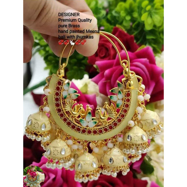 Darshana Jewels Meenakari Jhumki Earrings