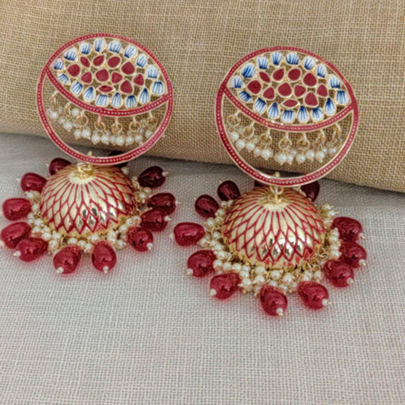 Darshana Jewels Meenakari Jhumki Earrings