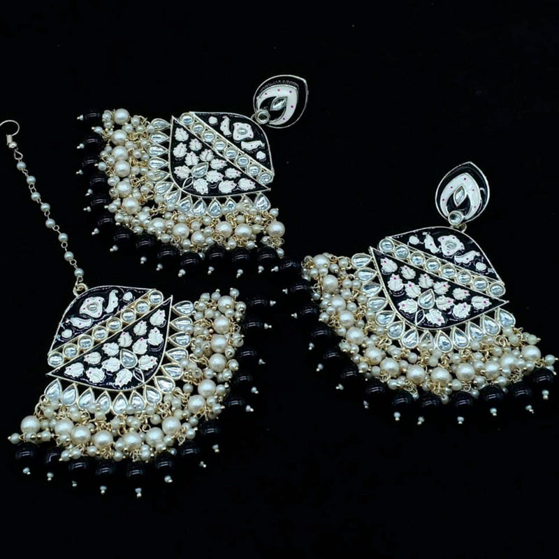 Darshana Jewels Meenakari And Kundan Kanchain Earrings