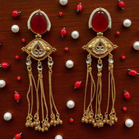 Wearhouse Fashion Traditional Kundan Long Dangle Earrings