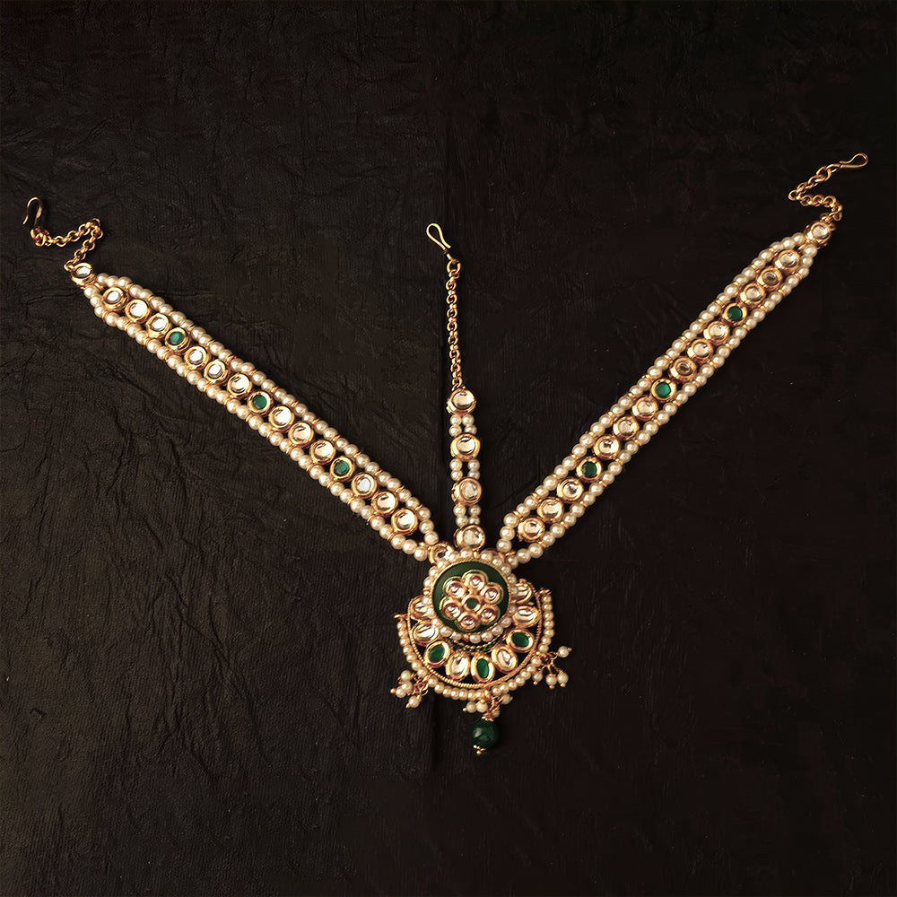 Js Fashion  Meena heavy kundan maang tikka