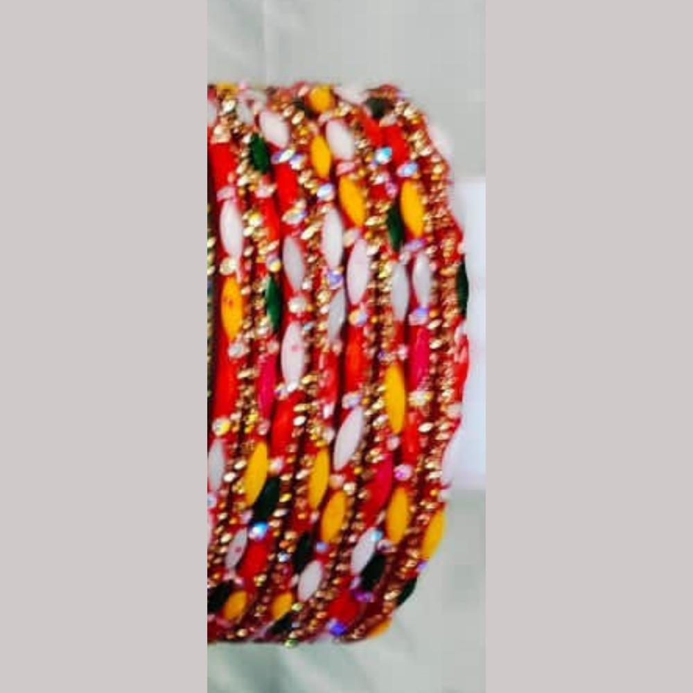Chitra Bangles Multi Color Glass Bangle (12 Piece In One Box)