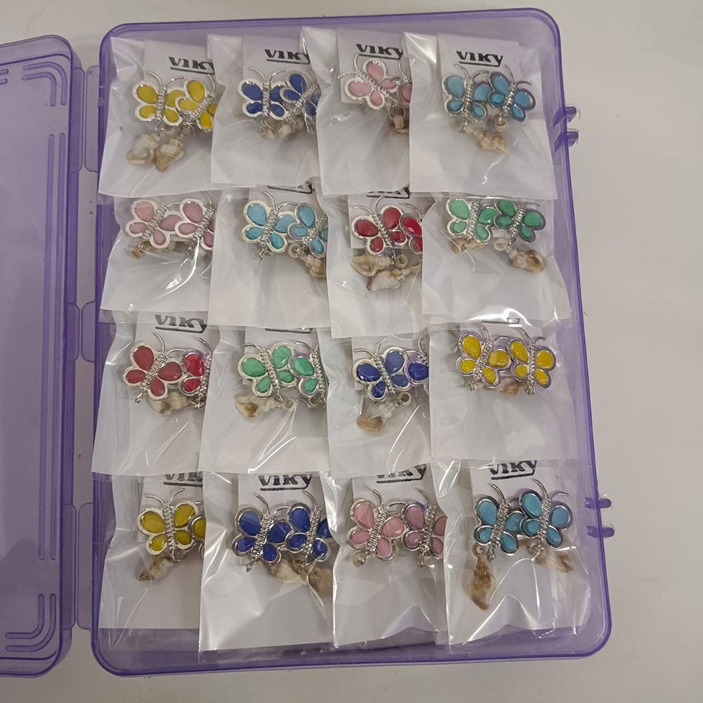 Urthn Stylish Pota Stone And Shell Butterfly Studs Earrings