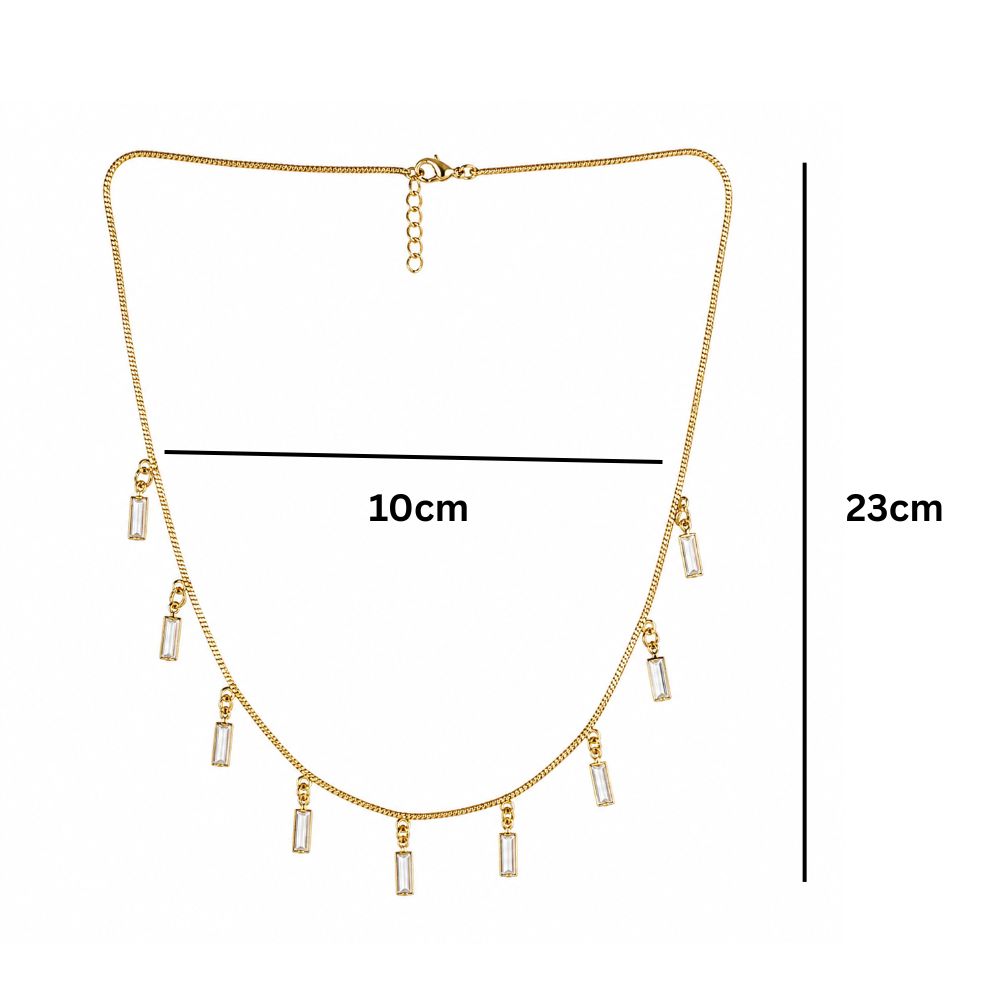 EtnicoFashion Gold Plated Crystal Drop Necklace for Women Stylish Trendy Chain Necklace (N006W)