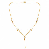 EtnicoFashion Gold Plated Heart Lariat Chain Necklace for Women Stylish Trendy Long Necklace (N008W)