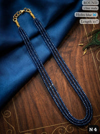 LAFZ Elegant 3-Line Hydro Beads Mala Necklace 20 Length Round Crystal Mala