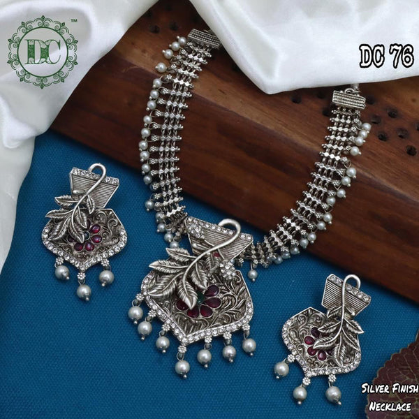 Diksha Collection Silver Finish Necklace
