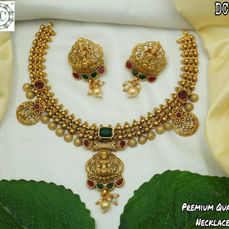 Diksha Collection Gold Plated Temple Necklace Set