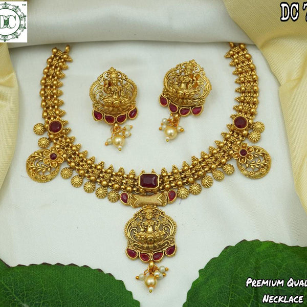 Diksha Collection Gold Plated Temple Necklace Set