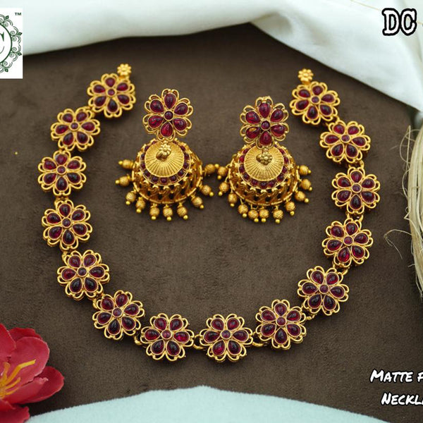 Diksha Collection Gold Plated Pota Necklace Set