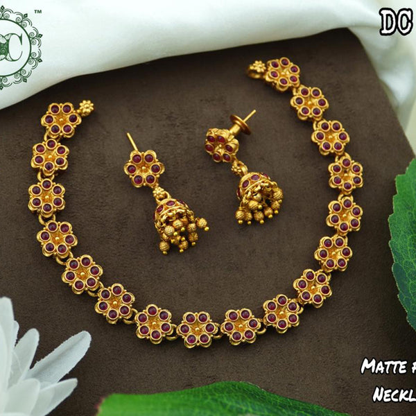 Diksha Collection Gold Plated Pota Necklace Set