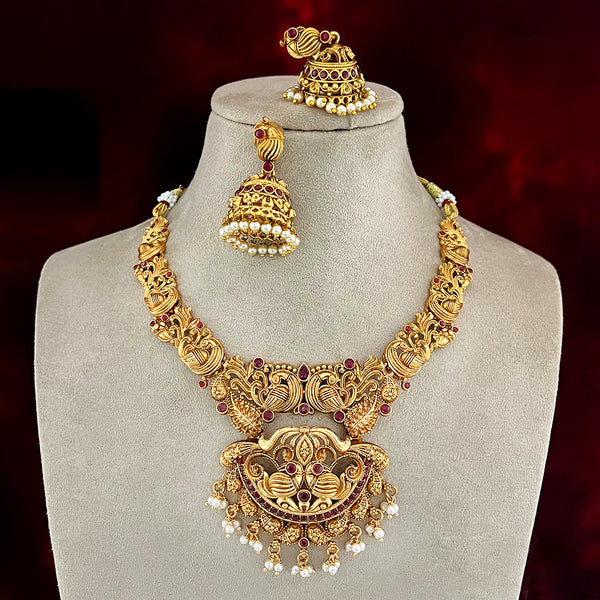 Diksha Collection Gold Plated Necklace Set