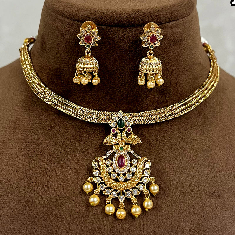 Diksha Collection Gold Plated Necklace Set