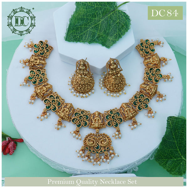 Diksha Collection Gold Plated Temple Neckace Set