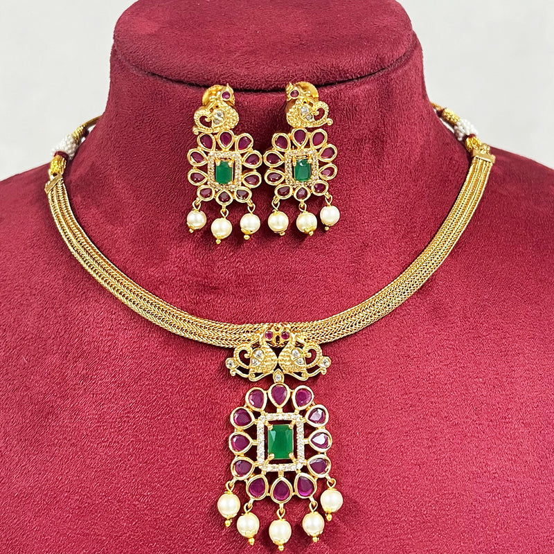 Diksha Collection Gold Plated Necklace Set