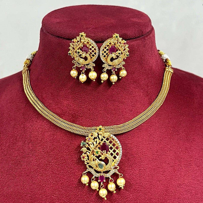 Diksha Collection Gold Plated Necklace Set