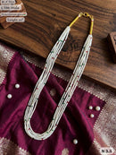 LAFZ Elegant 5-Line White Bead Mala Necklace“ 20" Lenght  Festal Kantha Mala