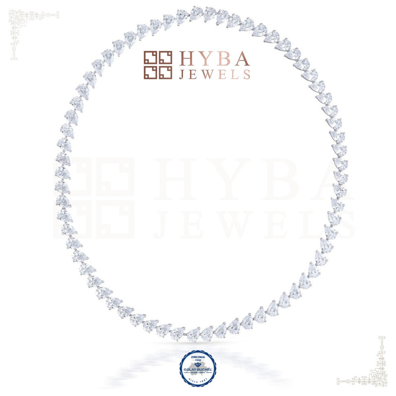 Classic Pear Shape Solitaire Necklace By Hyba Jewels