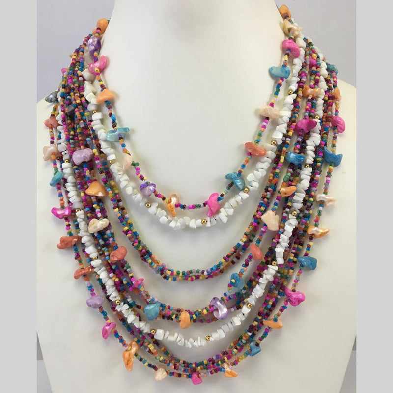 Banaras Beads Multi Layer Beads Long Necklace